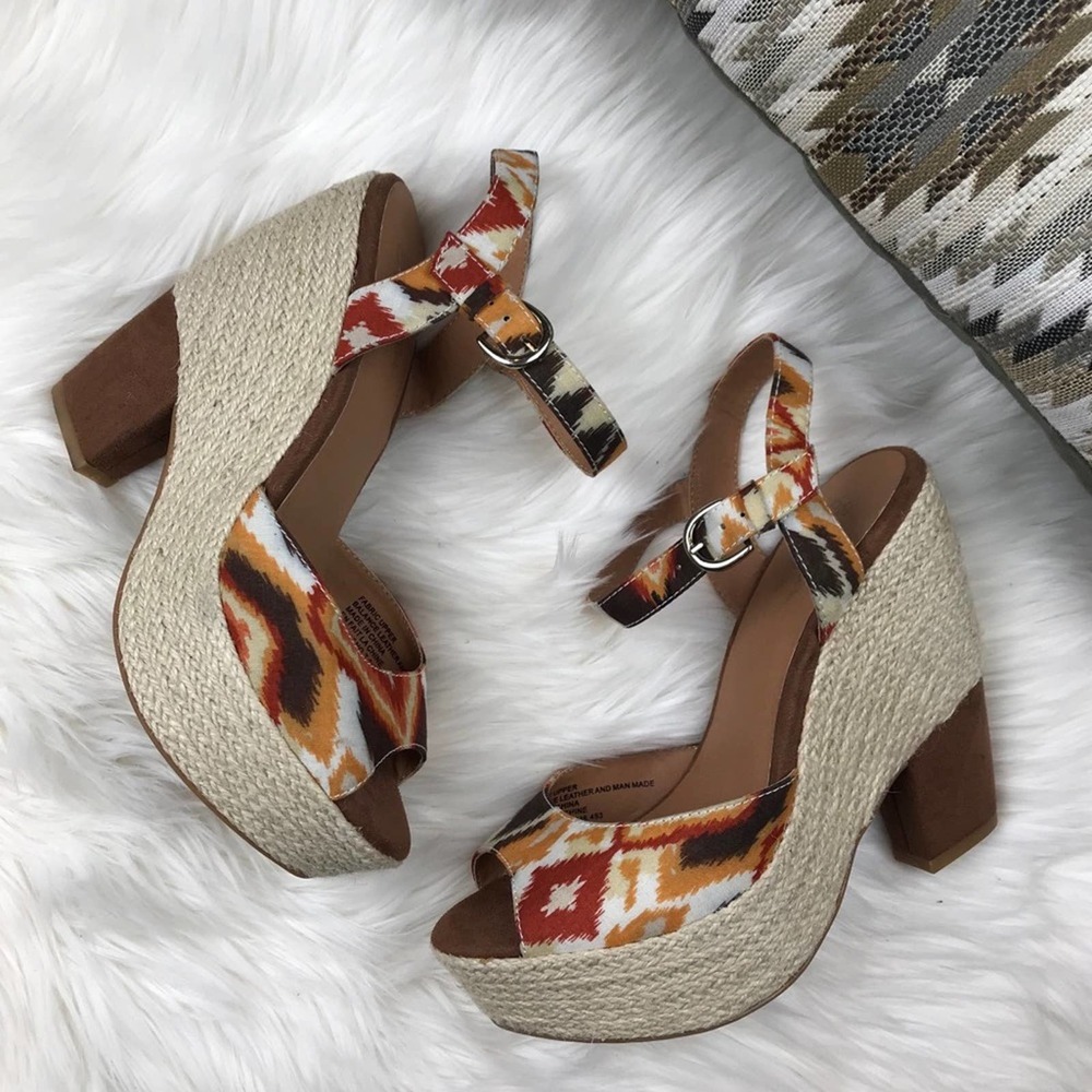 SALE Seychelles Current Espadrille Wedge Sandals Platform Braided Jute Size 7.5